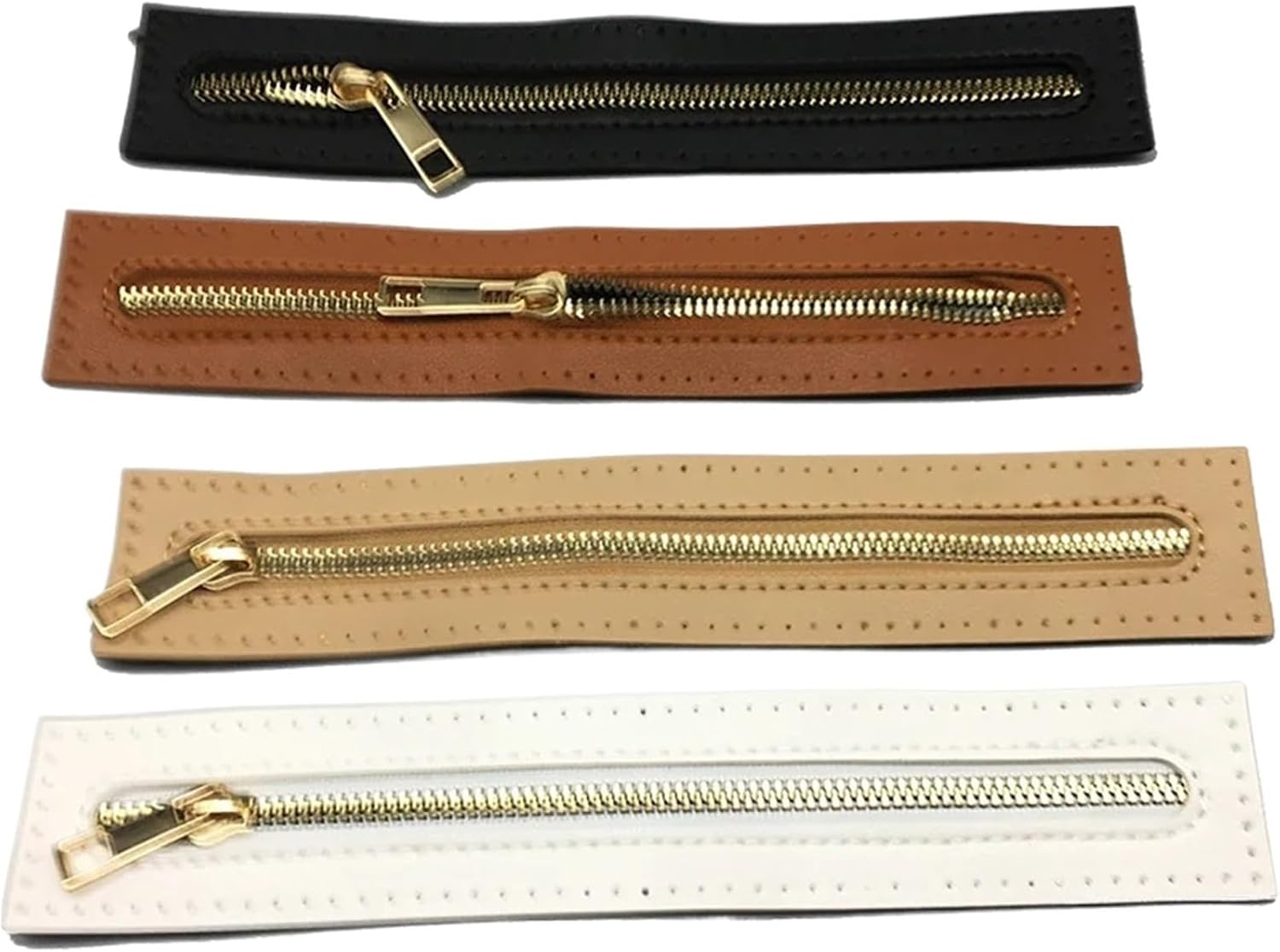 15pcs DIY Zipper for Woven Bag PU Leather for Accessories Clothing Soft Zippers(Blue)