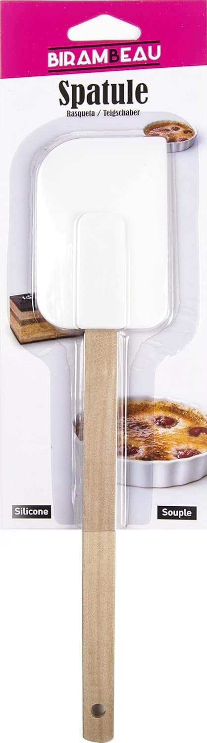 9043 Silicone Soft Scraper Wood 27.5 x 5.6 x 1 cm, Beige