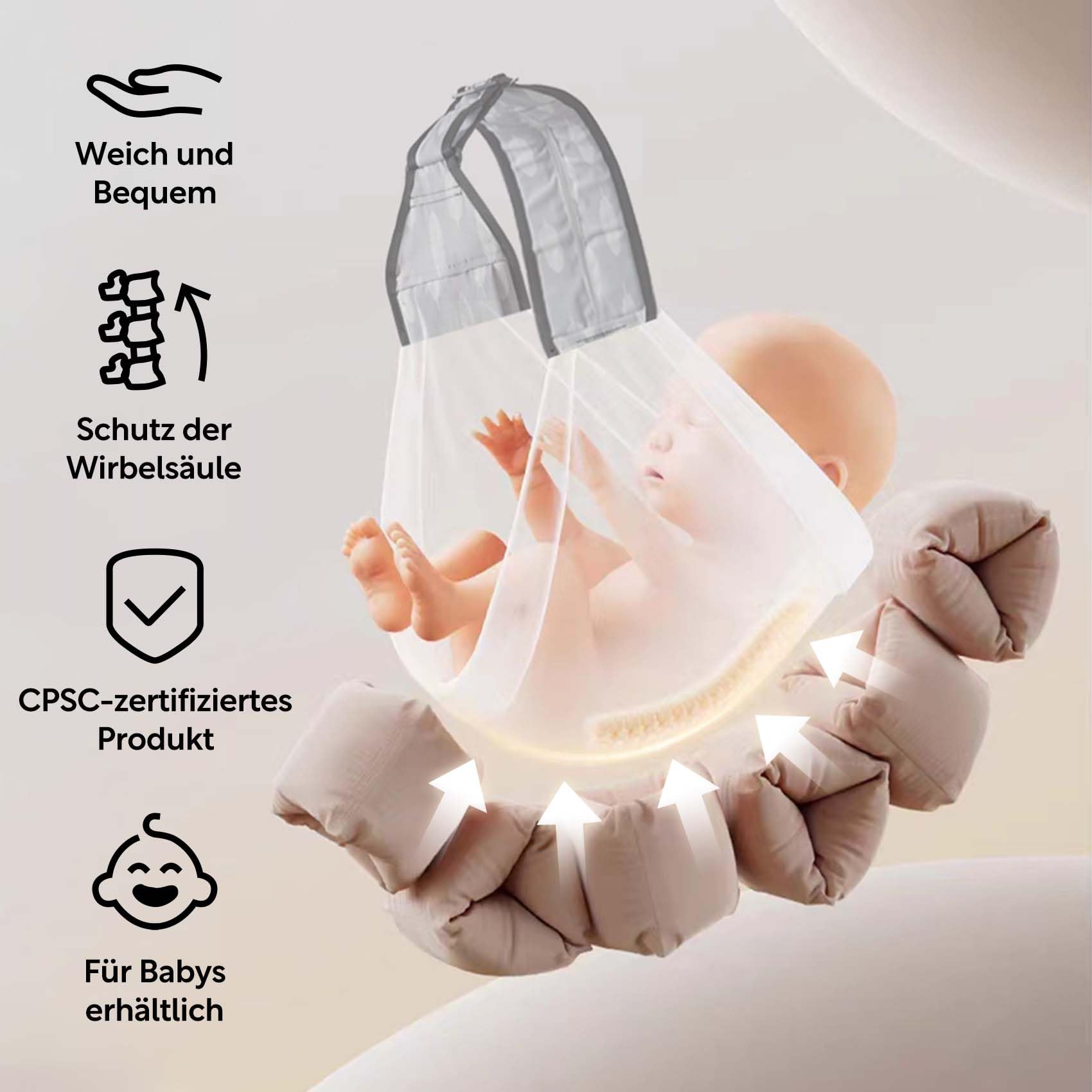 Fascia per neonati e pettorina laterale – marsupio ergonomico per neonati e bambini con seggiolino, certificato ASTM, leggero e traspirante (0-36 mesi)