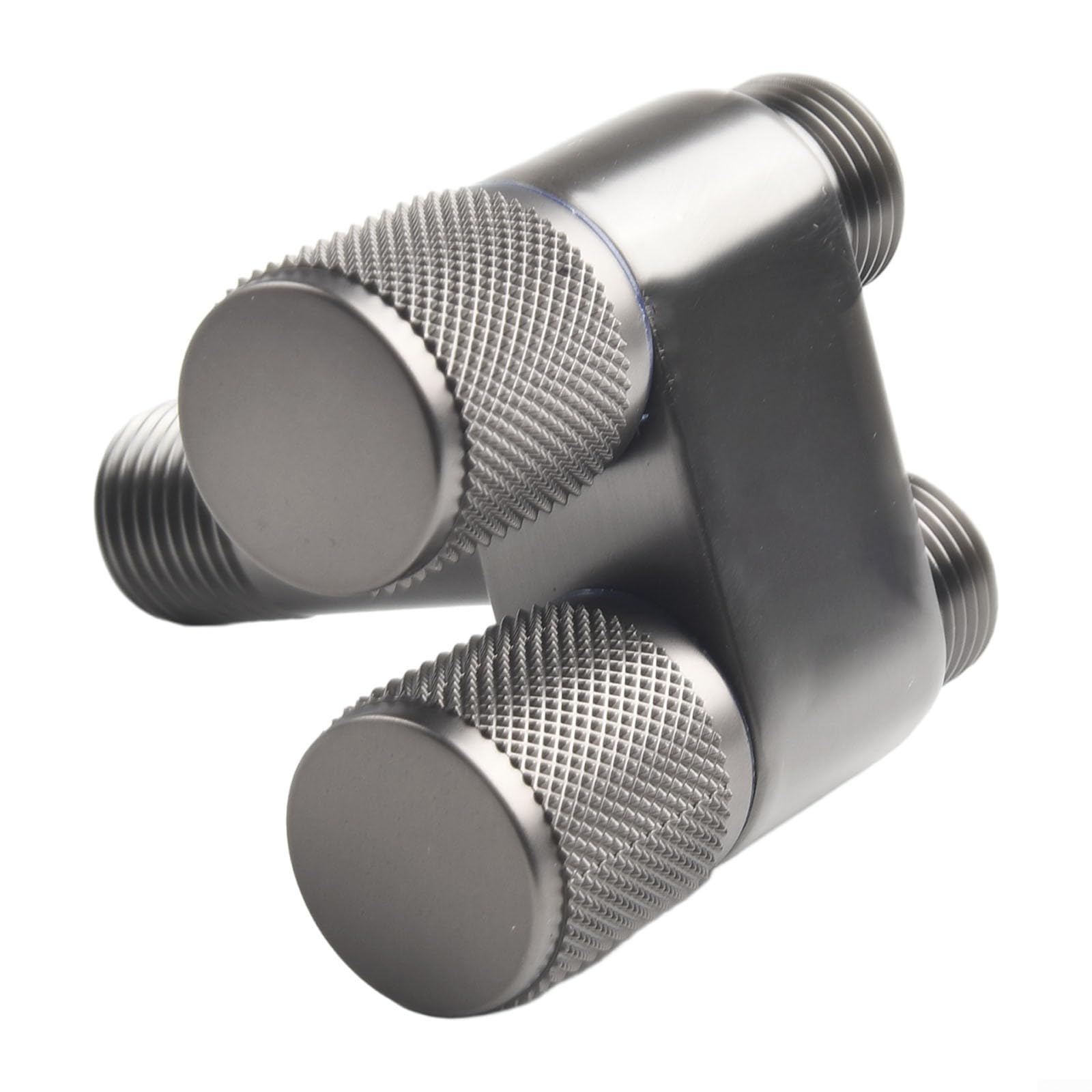 Válvula de ángulo G1/2 WC de 1 pulgada de doble salida de doble control para lavadora, válvula de aleación para fregadero de cocina y jardín (gris) diseño duradero y versátil