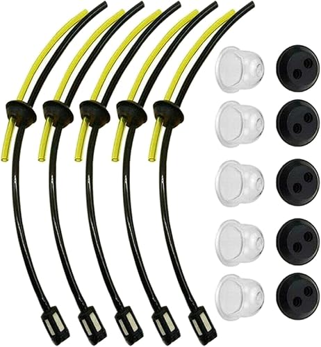 Generic 5 filtros universales de tubo de manguera de combustible, kit de filtro de gasolina universal con filtro de tanque y junta de bombilla de