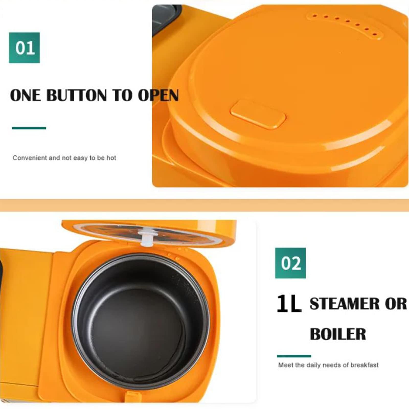 Frühstücksmaschine Multifunktions 4-in-1 8l 2-lagig Backofen Plus 1l Elektrischer Dampfer Plus Elektrische Bratpfanne, 2 Schichten Unabhängige Temperaturregelung, Touchscreen Design