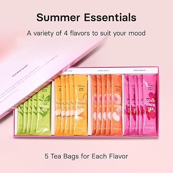 OSULLOC Cold Brew Tea Gift (20 count, 4 flavors x 5 EA) & Green Tea Milk Spread (7.05 oz, 200g)