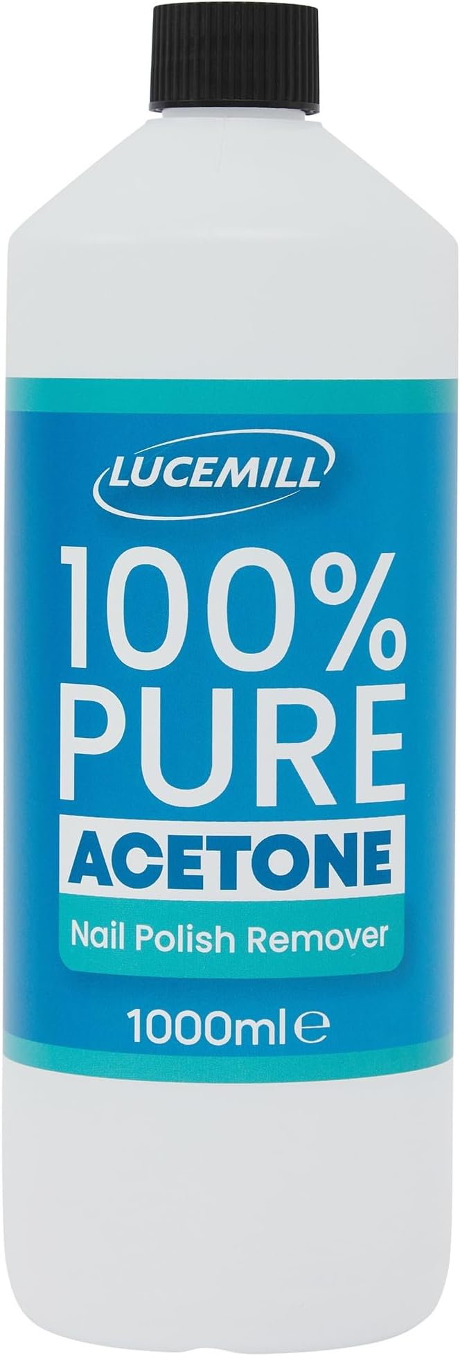 Lucemill 100% Pure Acetone | 1 Litre | Professional Nail Polish Remover for Acrylics, Gel & Glue | Salon Use | UK Made