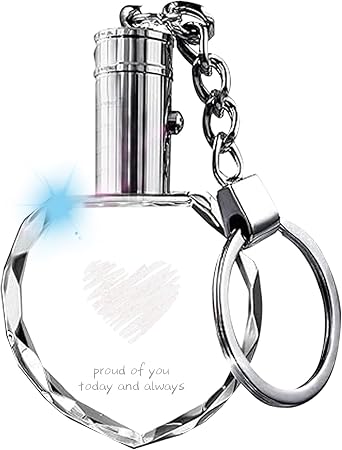 Cute Keychain Crystal Keychains with LED Light for Keyrings, Car Keychain Personalized Gift for Family