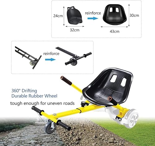 Miniatura 6 de Accesorio de asiento para aeropatineta para aeropatineta de 6.5 a 10 pulgadas, kit de conversión de buggy go kart, accesorio para scooter de