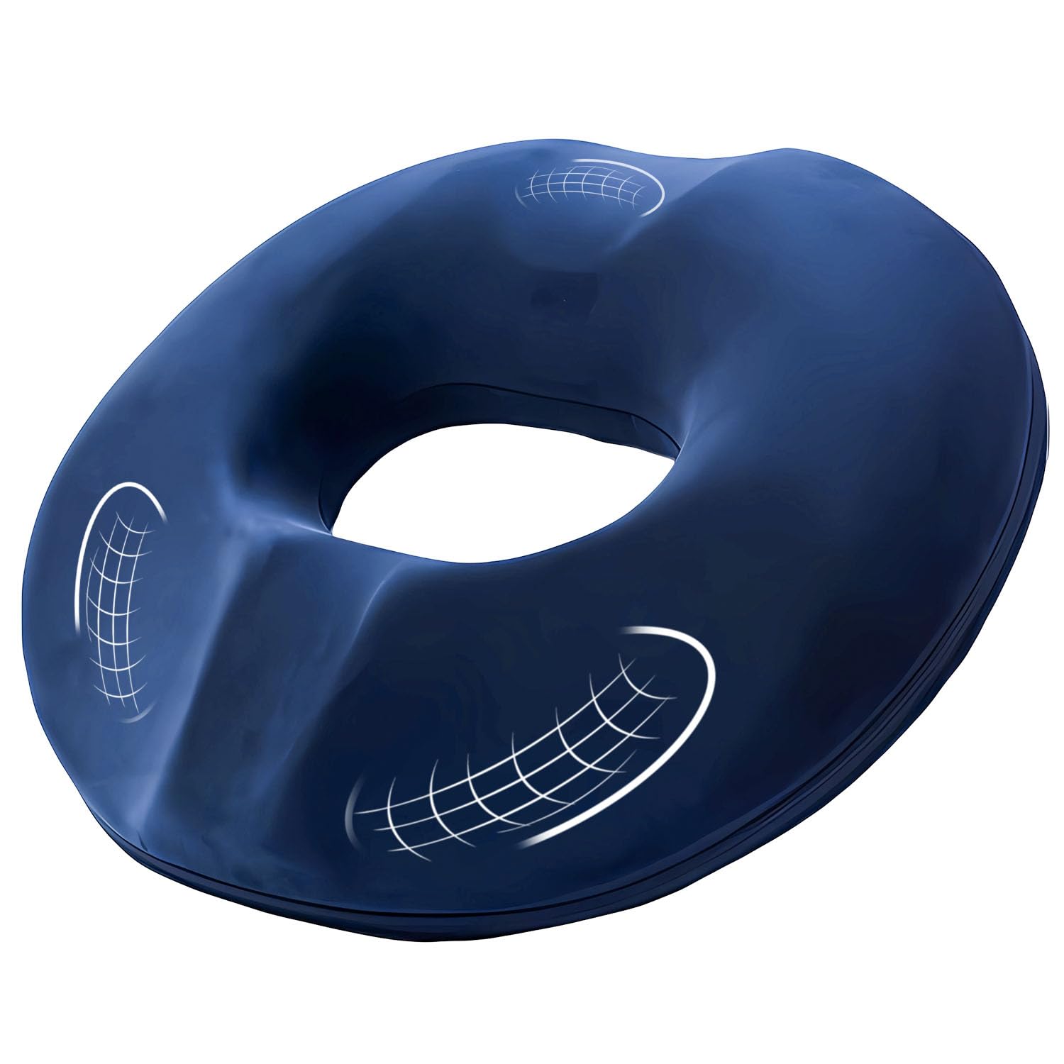 GluckluzDonut Pillow Memory Foam Tailbone Pillow Seat Cushion Massage Chair Pad Orthopedic Pillow for Car Office Hip Push Up Yoga Hemorrhoids (Blue)