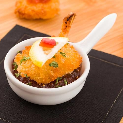 Miniatura 88 de Restaurantware -10 platos blancos pequeños cuadrados, mini platos de 3 pulgadas, para aperitivos, aptos para microondas, apto para horno, plato