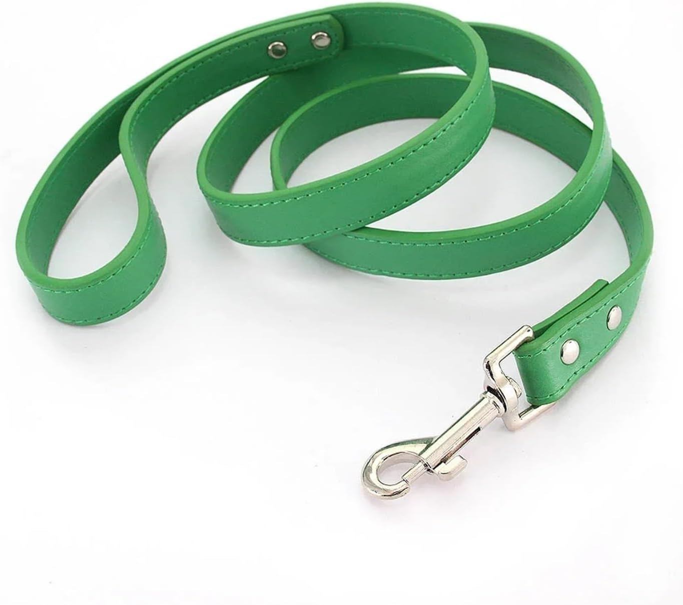 Compatible for 12 PCS/LOT Dog Leash Soild Color Leather Pet Walking Training Leads for Small Medium Large Dogs Cat in Collar and Harness 120cm(Red,M 2.0CM-120CM)