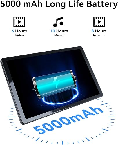 Miniatura 5 de Tablet 10.1 pulgadas Android 13 Octa-core con 8 (4+4) GB+128GB Tabletas, 5MP+8MP Cámara, Bluetooth 5.0 Tablet PC (gris)