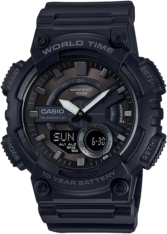 Youth Series Analog-Digital Black Dial Men's Watch - AEQ-110W-1BVDF(AD218)