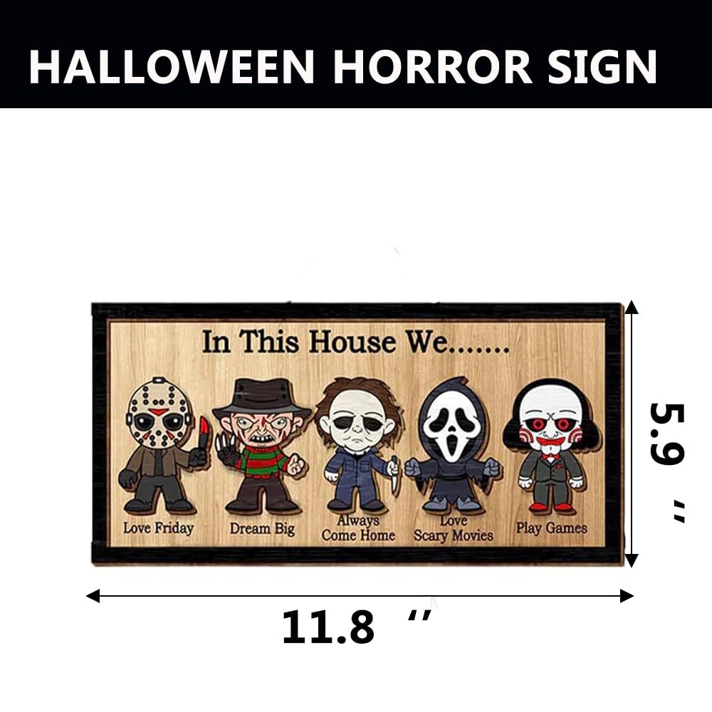 Amazon.com: In This House We Horror Halloween, 2 Layered Frame
