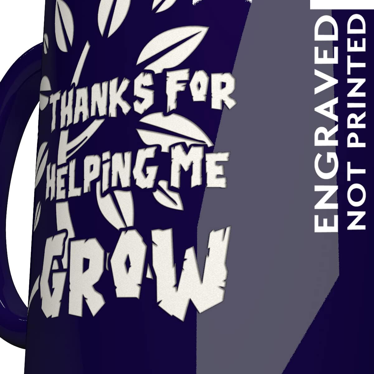 NM NEXTMUG Engraved Thank You Mug - Thanks For Helping Me Grow - Thanksgiving Appreciation Gift Ceramic Coffee Cup for Teacher Mentor Family Colleague Boss - Image 2