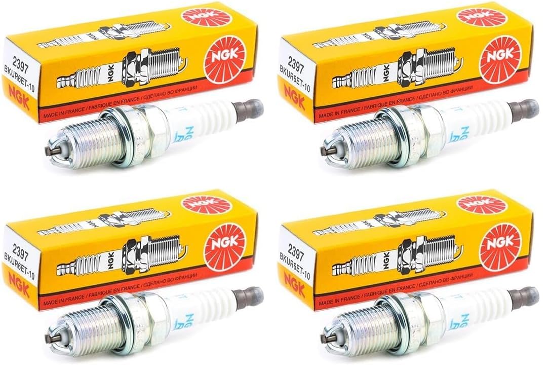 NGK Bujías - Pieza N º BKUR6ET-10 - STOCK N º 2397-1 Unidad (Paquete de 4)