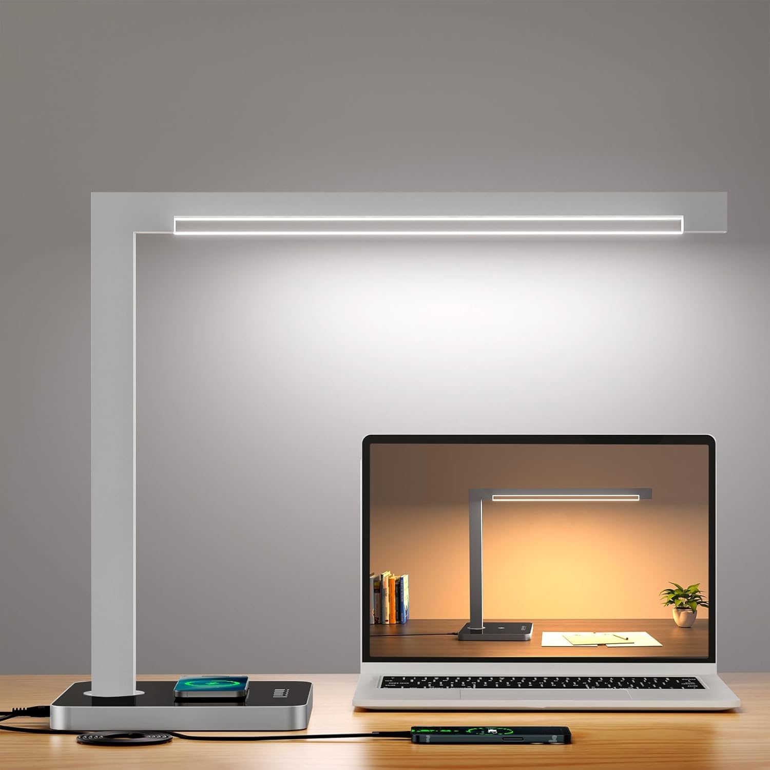 AetherLite Pro Desk Lamp with Wireless Charging Base