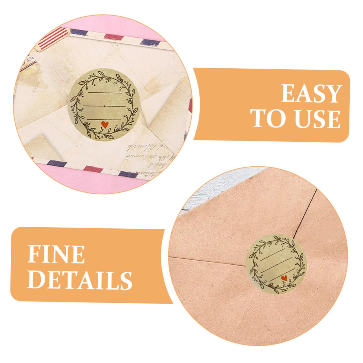 Gadpiparty 4 Set Etichette Adesive Autoadesive Adesivo Di Imballaggio Etichetta Rimovibile Carino Adesivo Di Imballaggio Adesivi Da Forno Carta Kraft Khaki 2 * 4