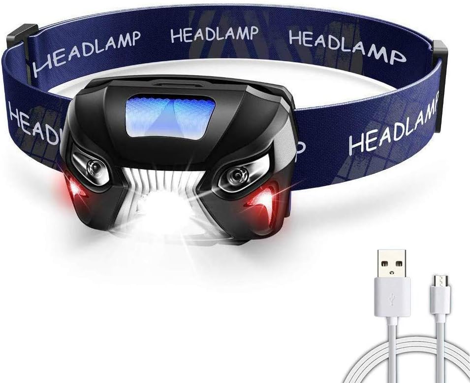 SupKing 3-pack Headlamp,Adjustable Work Light,USB Rechargeable Flashlight,with Red Light,for Kids and Adults,Easy to Carry,HeadLamp for Camping Running Hunting,Construction Site.