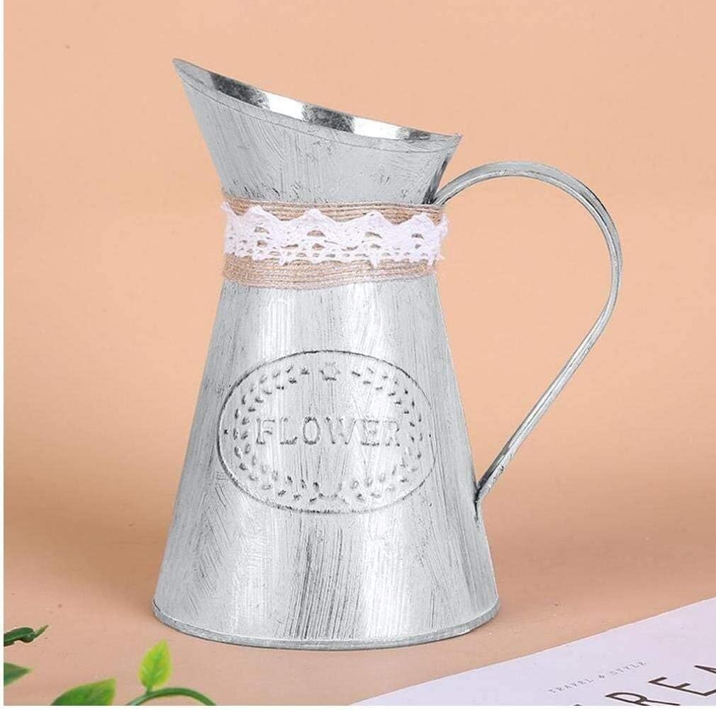 Wisząca donica na balkonie Metalowy wazon na kwiaty Retro staromodny wiejski rustykalny prymitywny wazon z dzbankiem Donice balkonowe (jak pokazano)