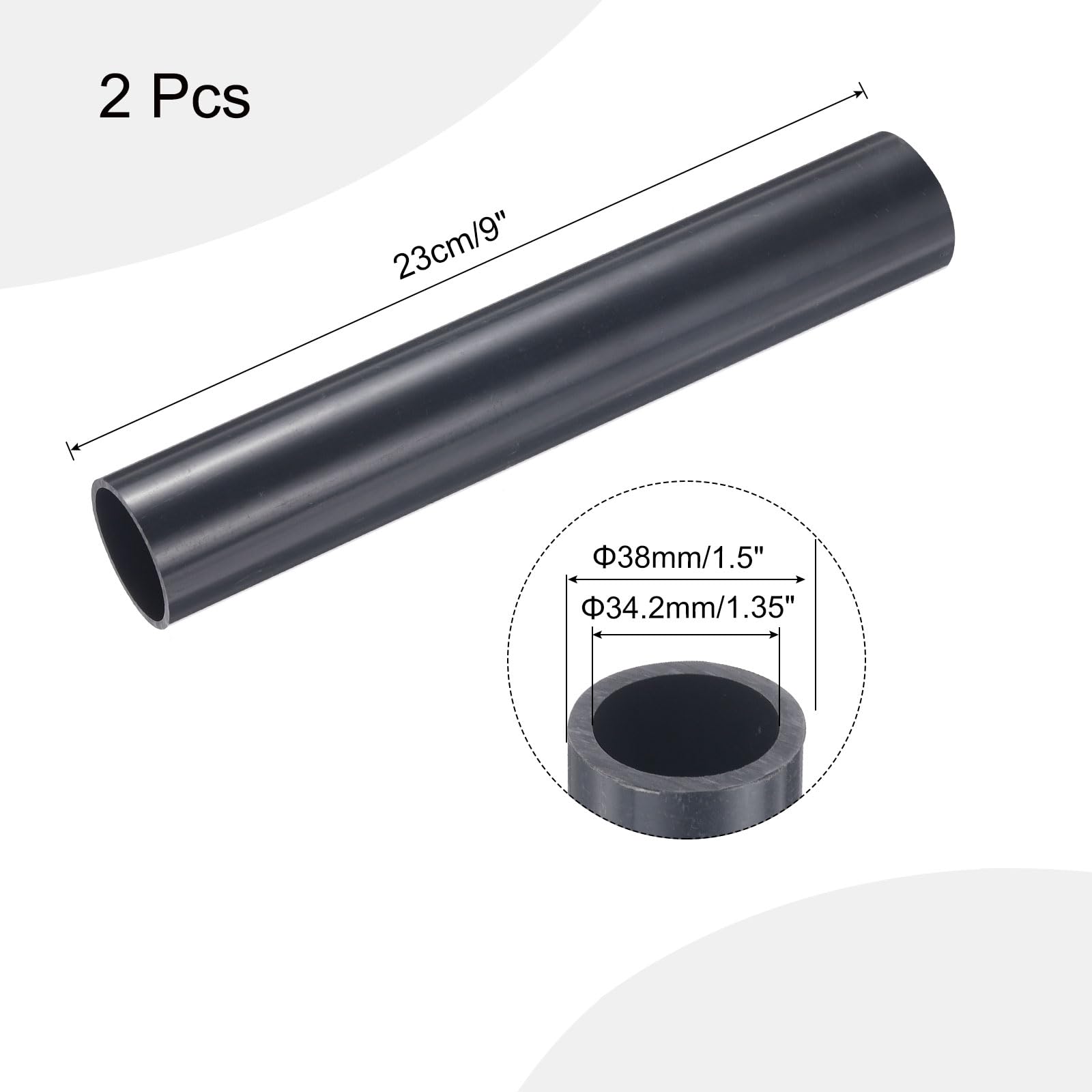 MECCANIXITY 3.5 Inch PVC Rigid Tube Round Pipe 78mm ID 89mm OD 12" High Impact For Water Pipe, Aquarium, Fish Tank, Greenhouse Garden, Grey