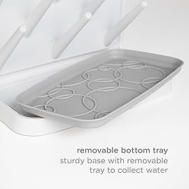 Ubbi Vertical Baby Bottle Drying Rack, Space Saving Countertop Drying Rack Baby Accessory, Gray