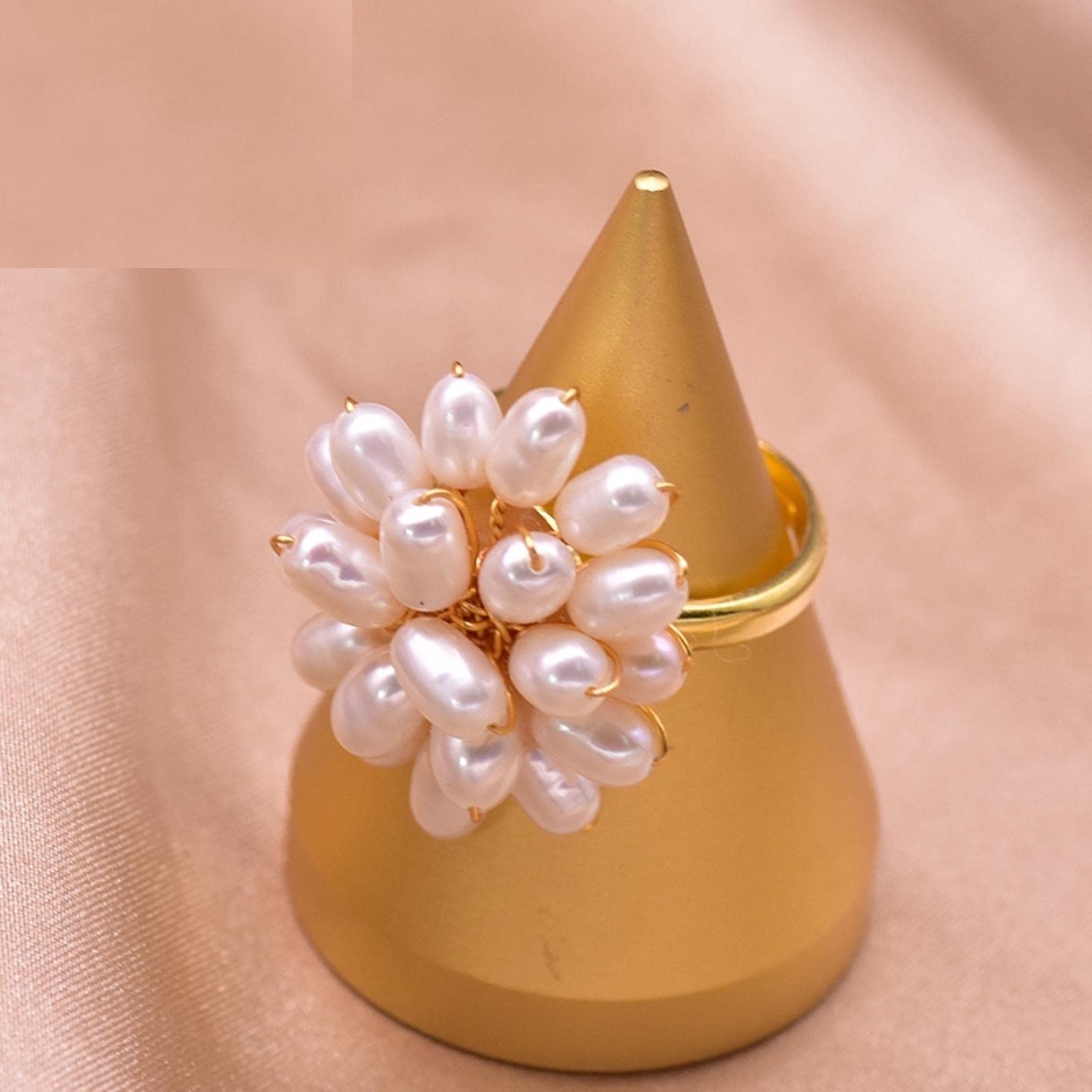 SALAN Anillo En Forma De Corazón De Perla Rosa De Agua Dulce Natural De Plata De Ley 925 para Mujer Joyería Fina De Boda