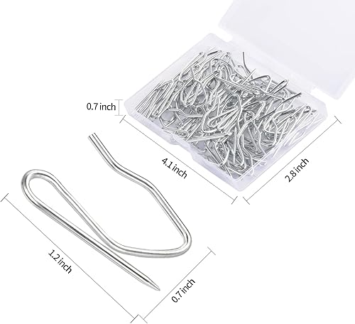 Miniatura 2 de Sopito - 58 ganchos de metal para cortinas, pasador de cortina de 1.2 pulgadas y gancho para cortinas plisadas, puerta de acero inoxidable, ventana,