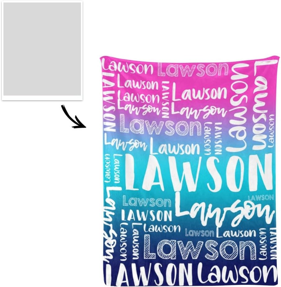 Dr.TOUGH Personalized Blankets for Kids Personalized Blankets and Throws Personalized Throw Blankets with Name for Kids Adults Birthday (Color 31,60''×80'')