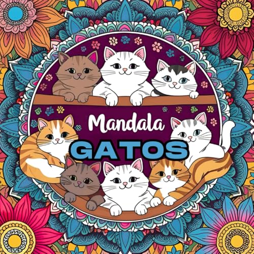 MANDALA GATOS – Libro de Colorear Estilo Mandala para Amantes de los Gatos: Un adorable y relajante libro de colorear para adultos con 59 ilustraciones de gatos en diseños tipo mandala