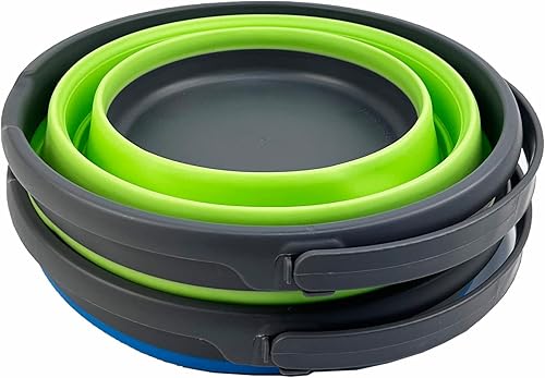 Miniatura 92 de SAMMART Cubo de plástico plegable de 10 L (2.6 galones), bañera redonda plegable, cubo de agua portátil para pesca, bote de agua para exteriores