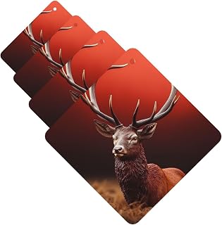 Car Air Fresheners Antler Red Deer Hanging Scented Cards For Car 4 Pcs Hanging Air Freshener Fragrance Scented Cards Car Aromatherapy Tablets For Car Rearview Mirror Bedroom Bathroom, Square