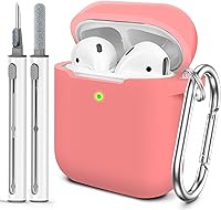 Vista 46 de Funda Protectora para AirPods 1/2, viene con kit de limpieza, funda protectora de silicona suave con hebilla, compatible con estuche de carga