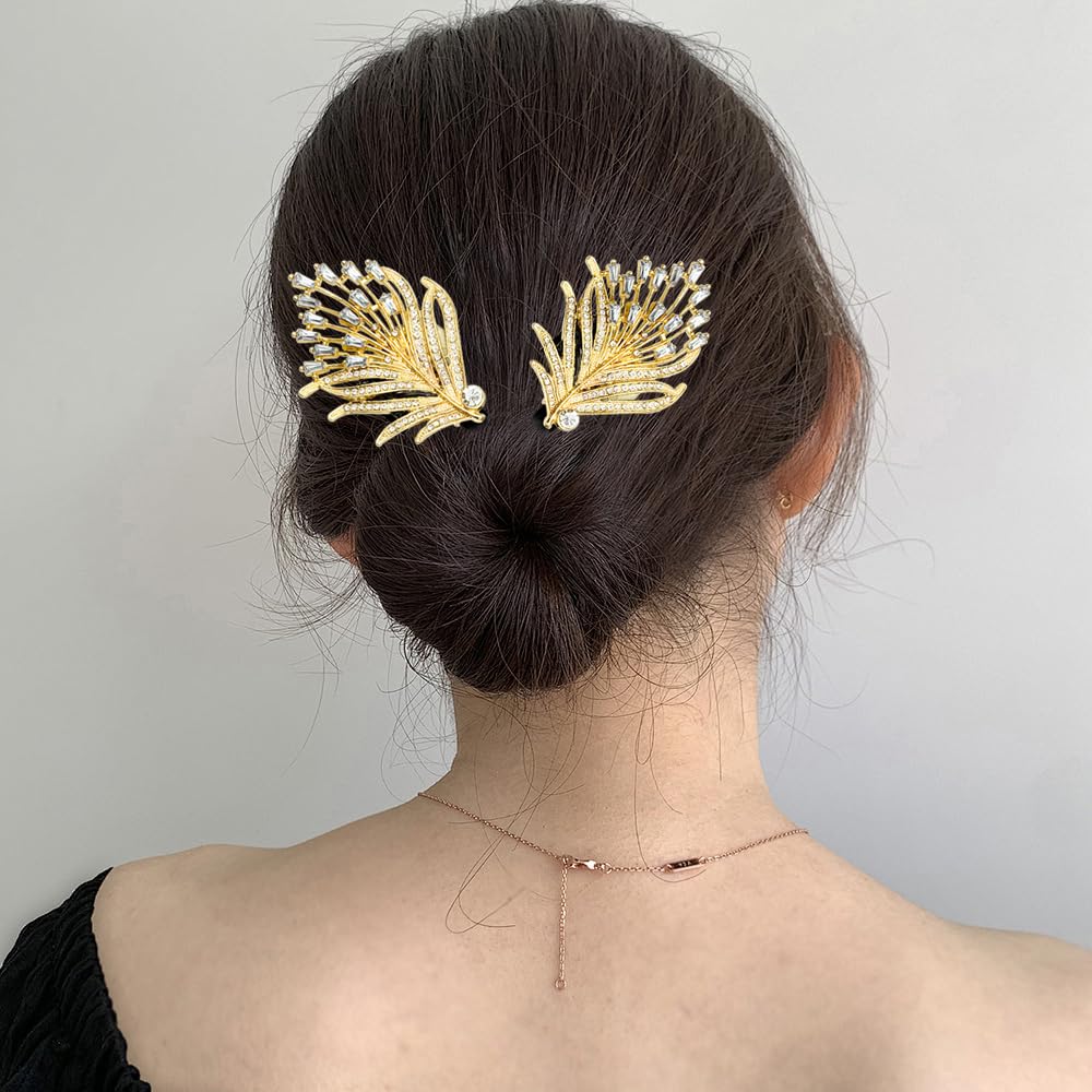 3 PACK Rhinestone Bun Maker Crystal Hair Bun Maker French Peacock Shape Twist Hair Disk Easy Fast Snap Roll Hair Tool Hair Accessories for Women and Girls