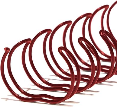 10mm 3/8 in. Double Loop Binding Spines | 11 in. Length for Letter Size or Smaller Projects | 31 Pitch | 60 Sheet Binding Capacity | Red | 100 Pack