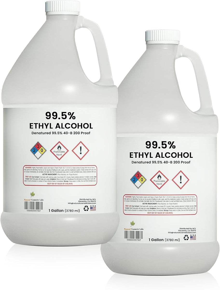 Ethyl Alcohol 99.5% Denatured Liquid, Gallon, 2 Pack