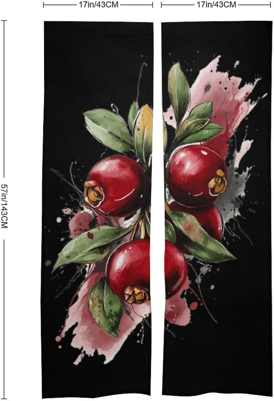 Cranberries Art Ink Doorway Curtain Insulated Room Divider Drapes | white linen,privacy curtains