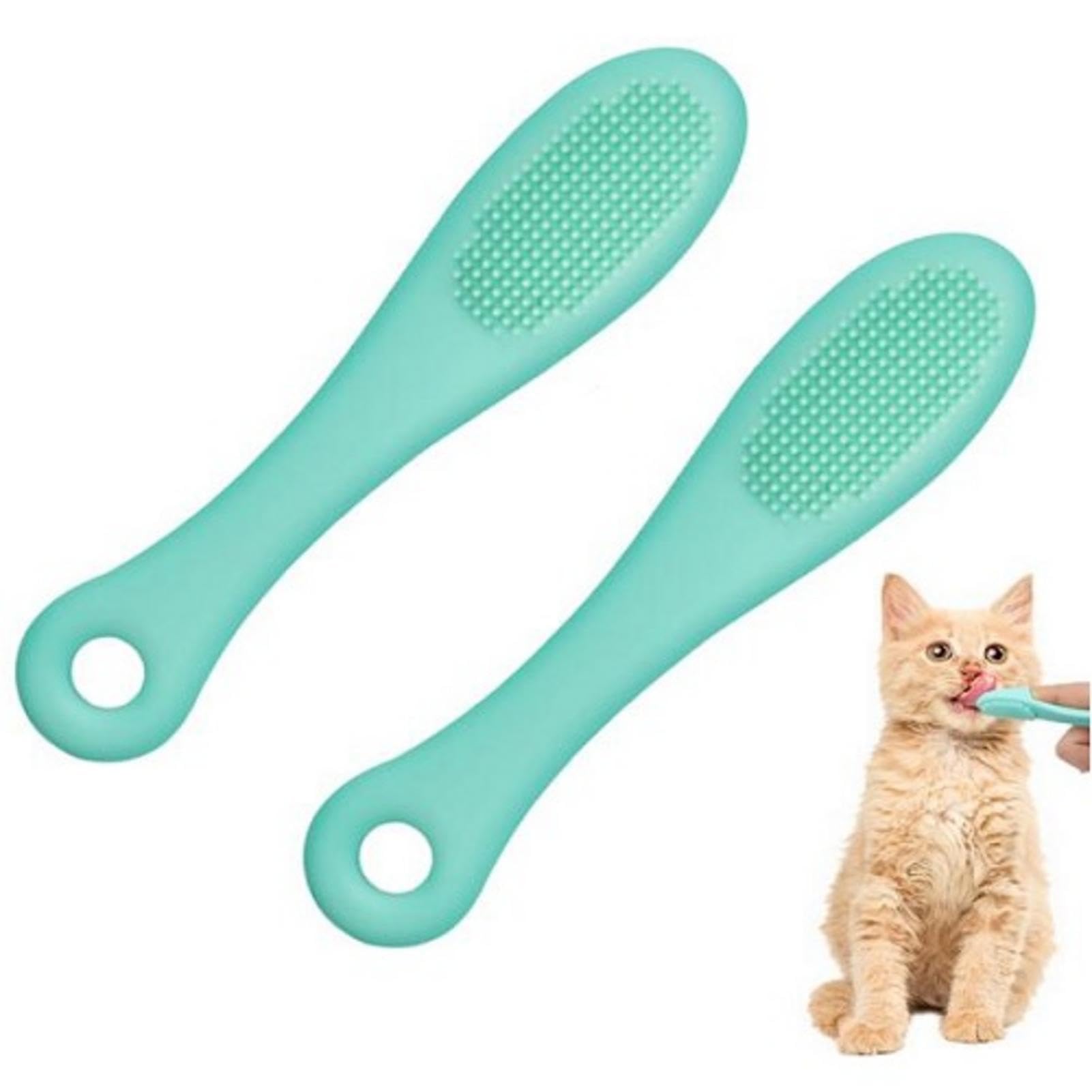 2 piezas de limpiador de barbilla para gatos, limpiador de barbilla para | gatos, cepillo de dientes de dedo de gato, cepillo de dientes de silicona para mascotas, cepillos de dedos adecuados para