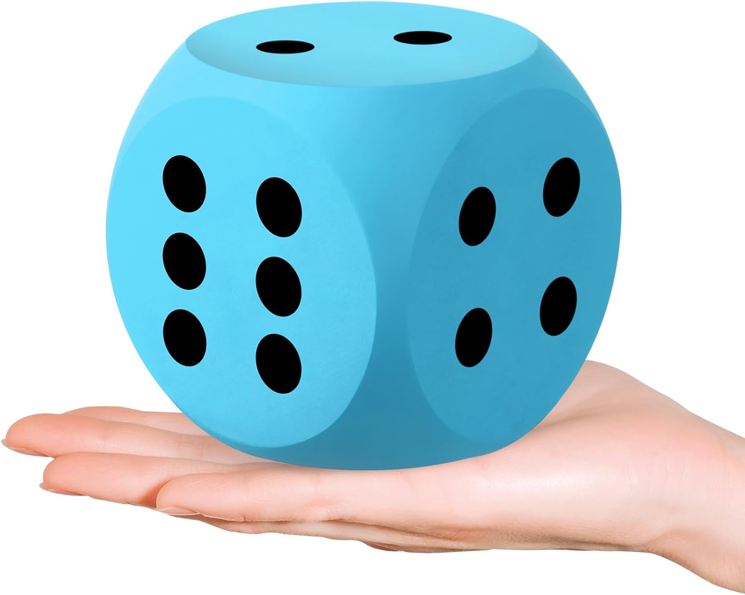 Shappy 3 Inches Foam Dice Fun Filled Large Educational Toy Kawaii Giant Decorative Eva Foam Jumbo Dice Big Square Building Blocks for Board Game Nights Learning Sessions(White,2 Pcs)