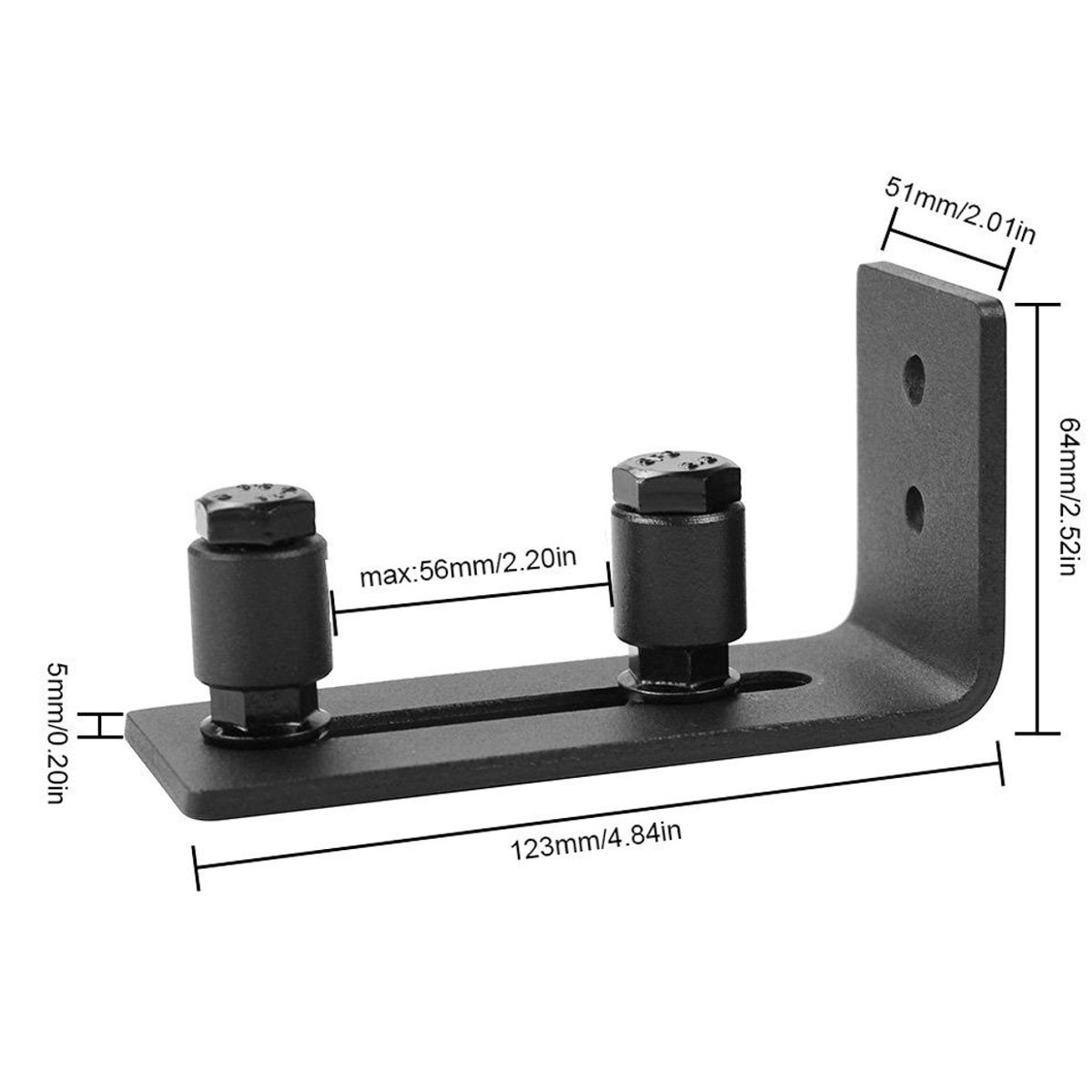 WANGCL Floor Guide Adjustable Sliding Barn Door Floor Guide Roller Bottom Lay-Flat System Ball Bearing Design - Image 4