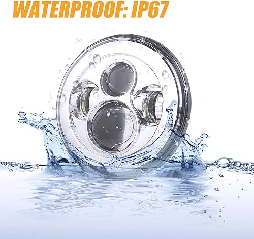 Miniatura 35 de Faro delantero LED de 5.75 pulgadas (14.61 cm) para Harley Davidson 883 Sportster Iron Dyna Street Bob, luz de conducción para motocicleta