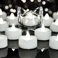 Vista 14 de Velas sin llama, paquete de 12 velas de té con cambio de color operadas con batería, velas sin llama de larga duración de más de 200 horas