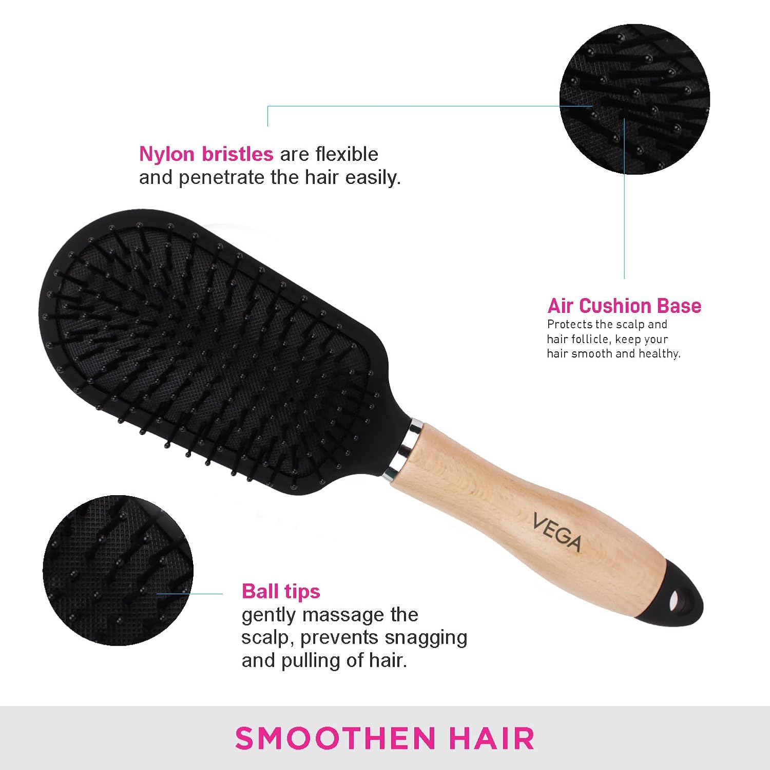 Vega Premium Collection Hair Brush - Cushion H3-CB 1 Pcs