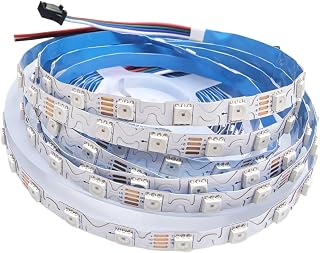 WS2815 DC 12V S-Type 60 LEDs/m 5M Narrow 8mm White PCB S Shaped SMD 5050 Full Color RGB Pixel Bendable Individually Addressable LED Strip Light Tape
