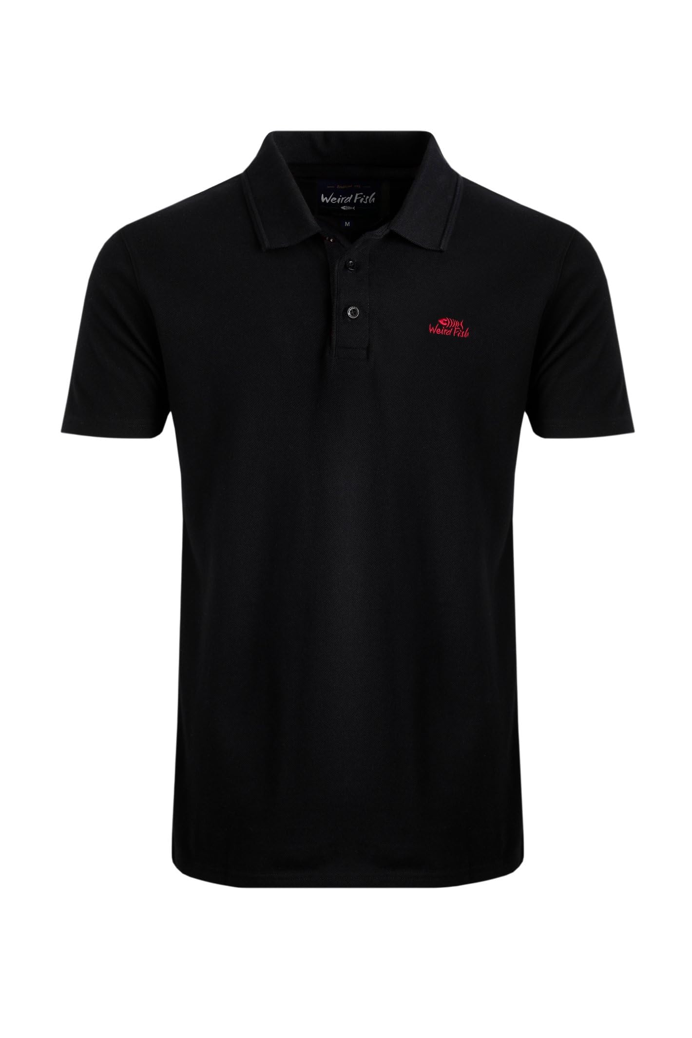 Weird Fish Men's Black Giles Pique Polo Shirt 3XL