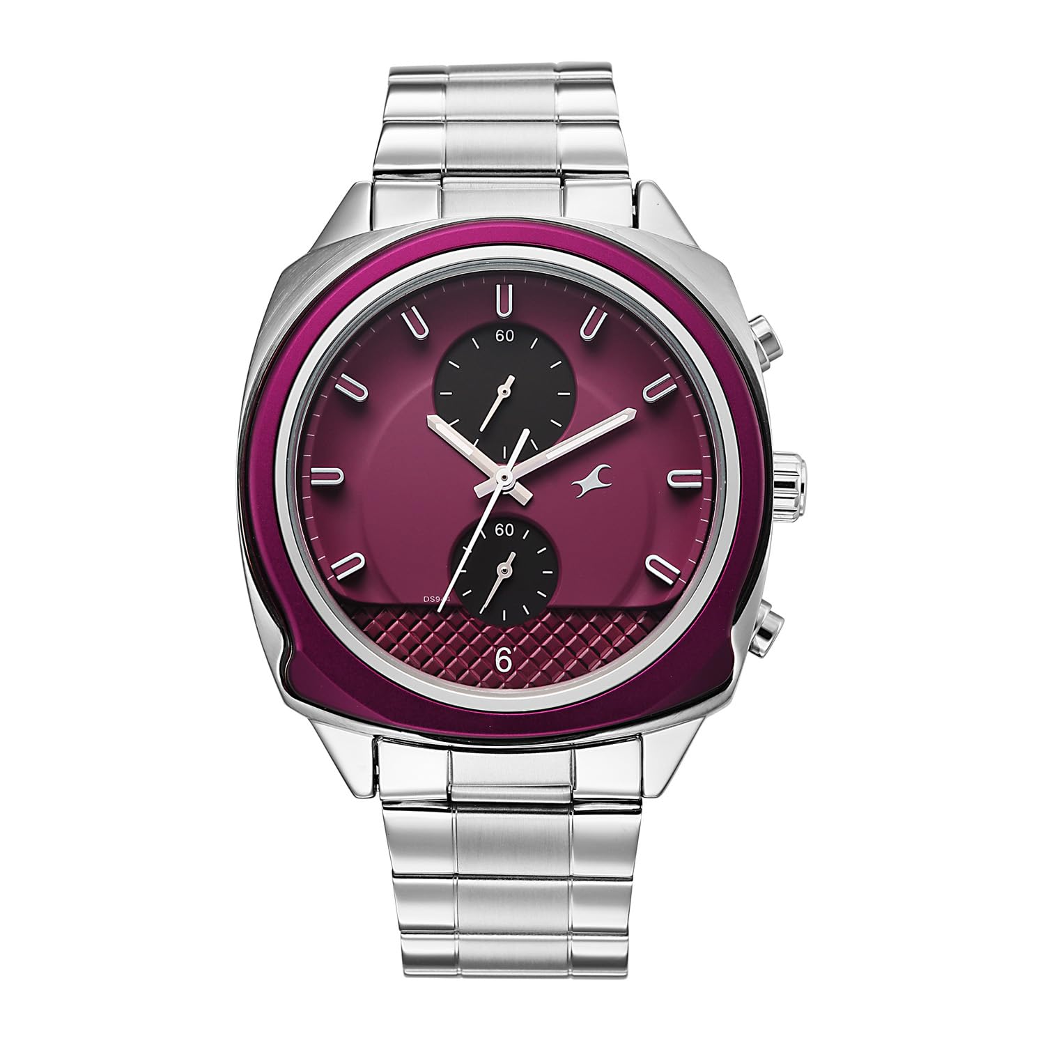 fastrack Gelato Silver Chronograph Watch with Plum dial for Guys - 3344KM02-picture-33