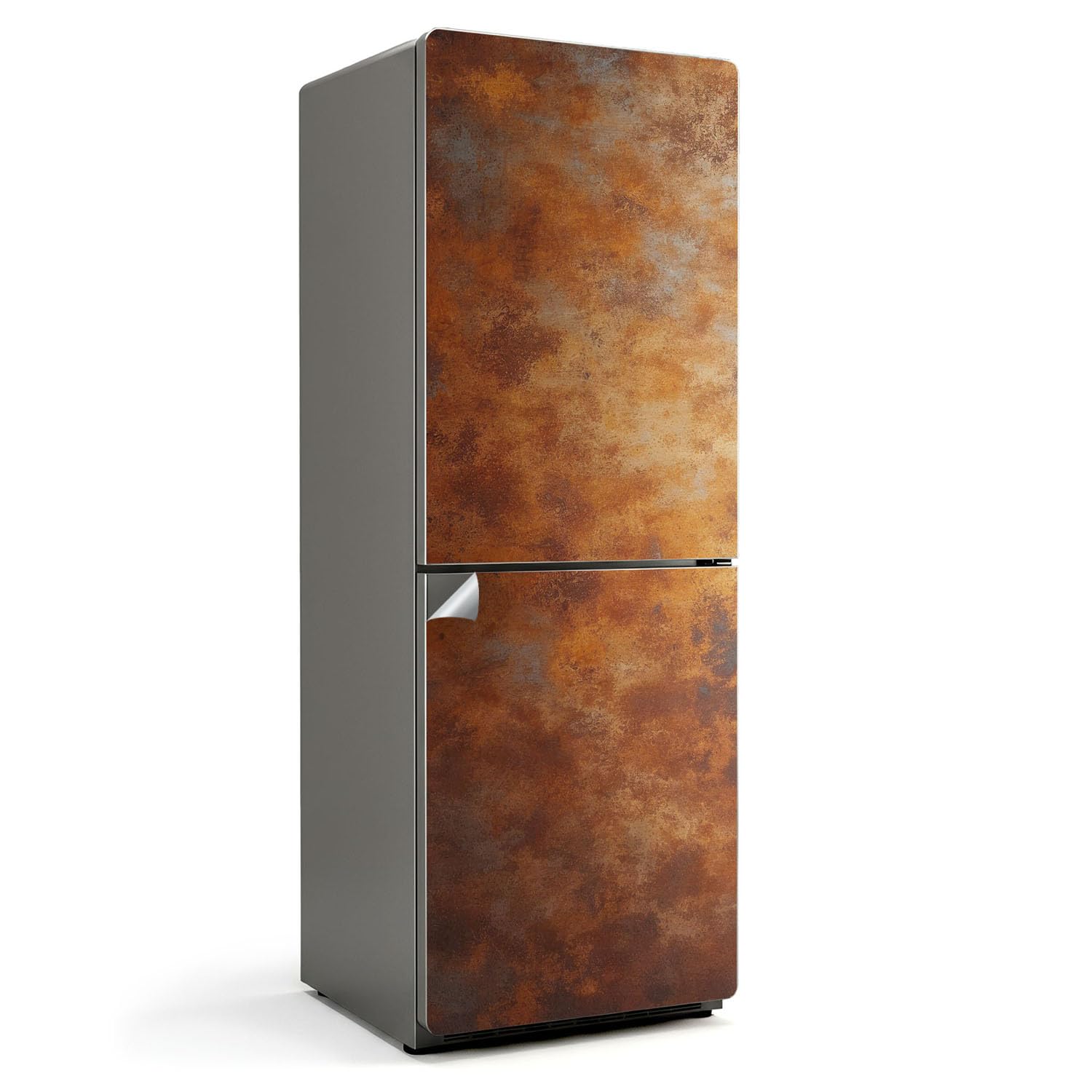 Sticker frigo texture métallique rouille 70x190cm pour relooker votre cuisine