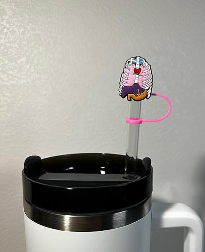 Miniatura 3 de 9 tapas de popote para vasos Stanley de 30 y 40 onzas, 0.4 pulgadas de ancho, bonitas puntas de silicona para cubrir popotes de silicona,