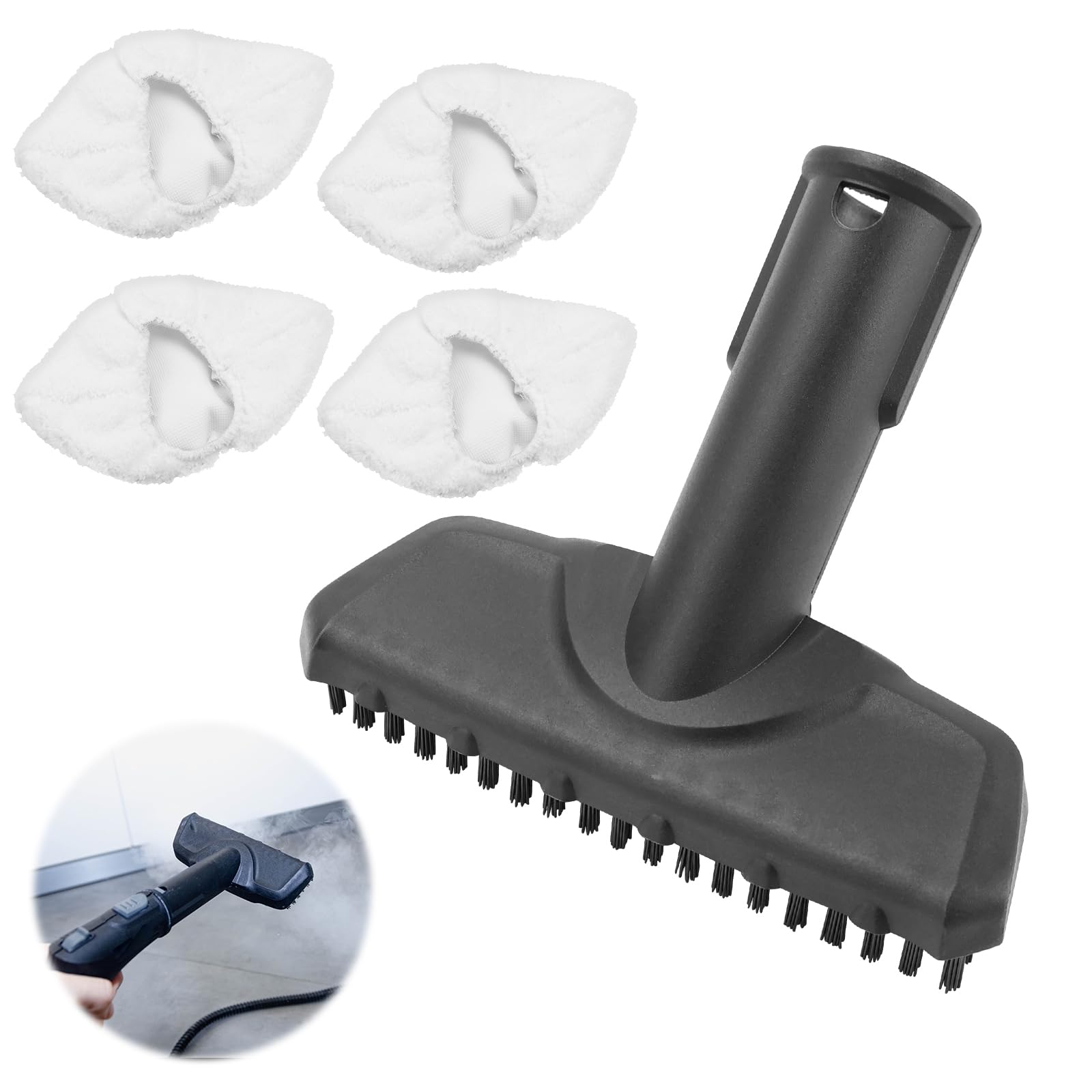 Raxfekro Accessoires pour nettoyeur vapeur Kärcher SC1 SC2 SC3 SC4 SC5 SC7 Pièces de rechange Nettoyeur vapeur Buse manuelle Brosse à outils compatible avec nettoyeur vapeur Kärcher