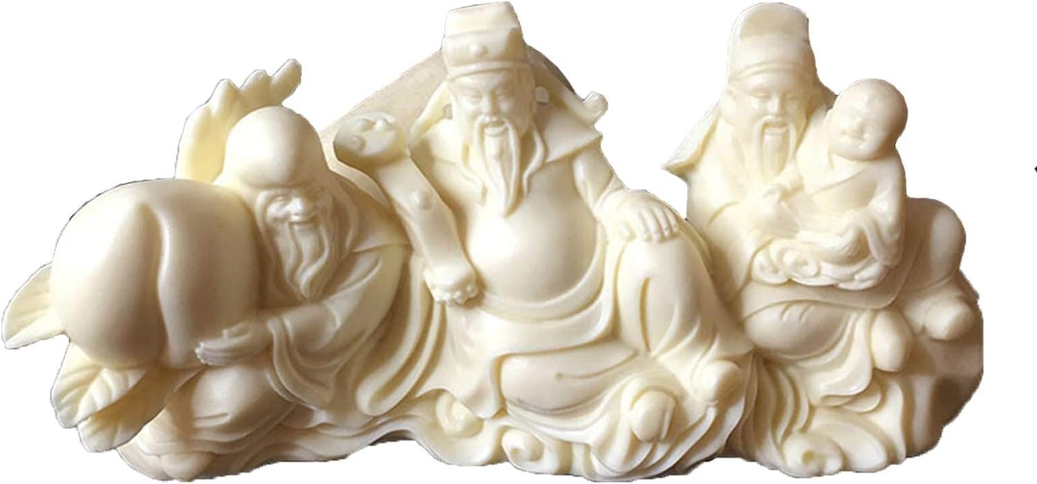 statuetka Buddy, Statua Fu Lu Shou Sztuka współczesna Rzeźba Szczęśliwa długowieczność Ozdoba domu