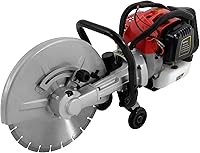 LENGBULIN 16 Inch Gas Concrete Saw, 1400W 52cc 2-Stroke Engine Cut-Off Saw with 4" Depth, Wet/Dry Masonry Cutter for Stone Brick