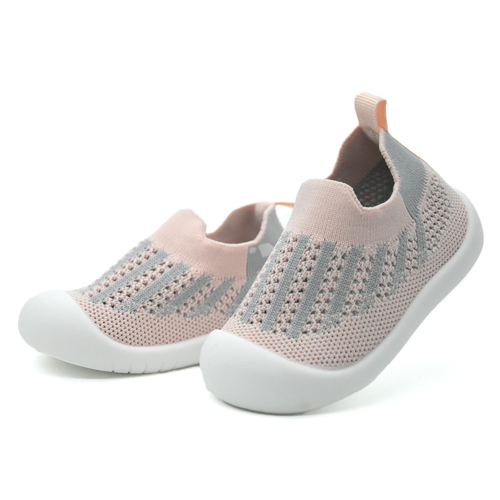 Baby Sockenschuhe Lauflernschuhe Krabbelschuhe für Mädchen und Jungen im Alter von 6-36 Monaten mit weich gestricktem Material und Rutschfester Gummisohle